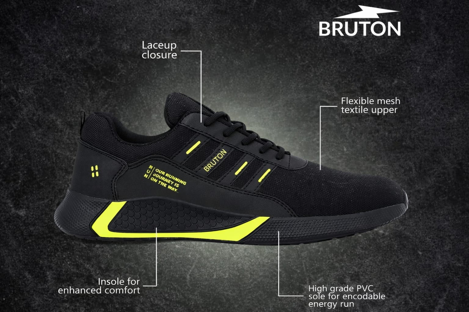 BRUTON Men's Walking Shoes Pack Of 1